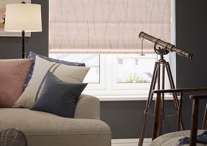 Willow Field, Pastel Pink - Roman Blind - Image 5